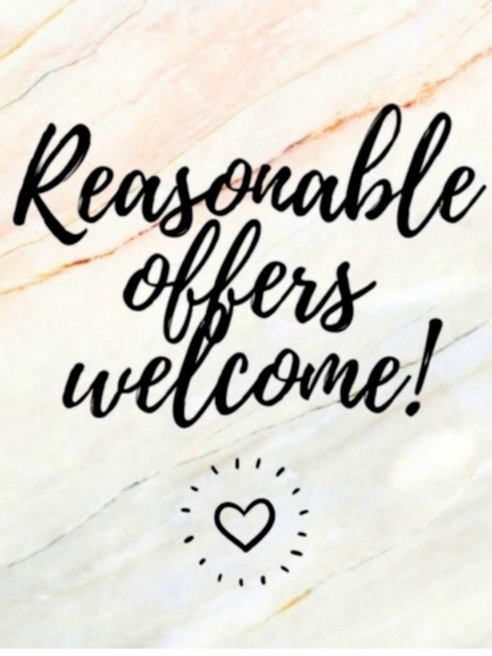 Marbled "Reasonable Offers Welcome" Wall Art Print - White